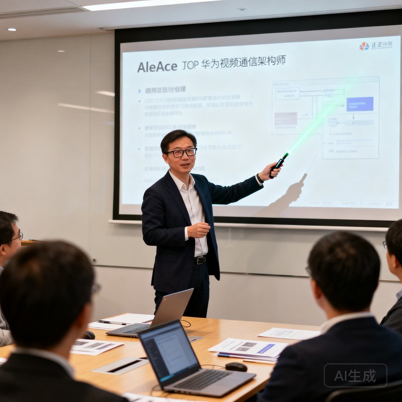 林正宇，PlayAce联合创始人兼CTO，前华为视频通信架构师，戴着眼镜在技术分享会上演讲。